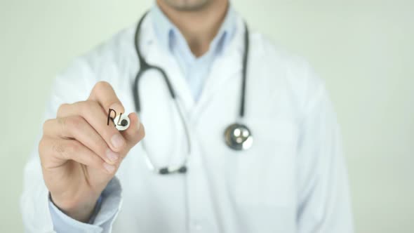 Rehabilitate, Doctor Writing on Transparent Screen