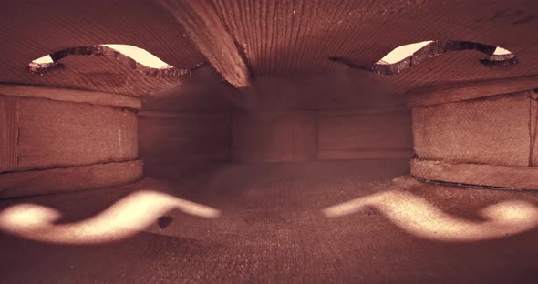 Wooden violin view from inside. Interior of violin.