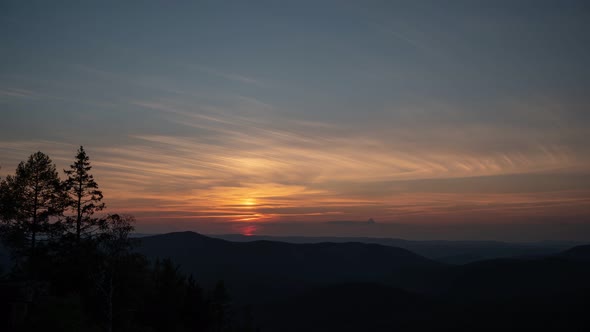 Sunset Over Ural Mountains