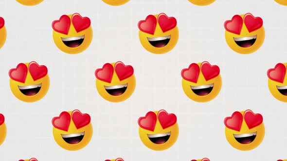 Love Heart Face Smile Emoji Background