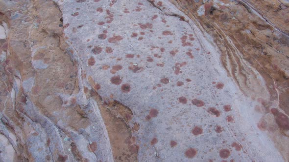 Patterns with lines and spots in sandstone in Zion Utah