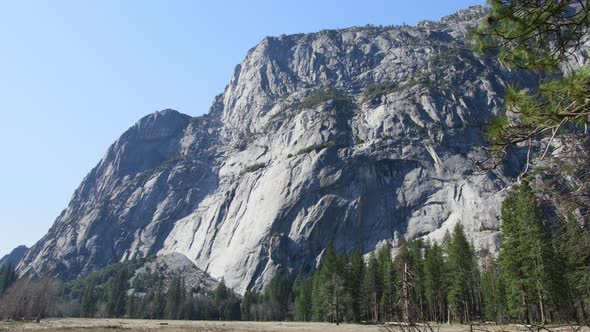 Yosemite Valley Mountains on Background of High Redwood Forest in Sierra Nevada