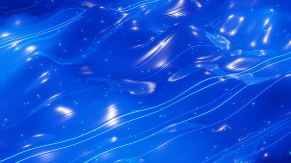 Abstract 3D Blue Surface with Beautiful Waves
