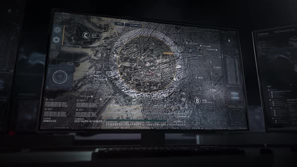 Area Scan Via Modern Radars and Active Satellites Drone over the Arabian city alt