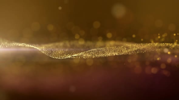 Abstract Glittering Gold Particles Background 02