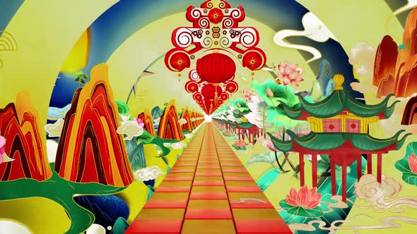 Chinese New Year Traditional Drawing Cartoon Background
