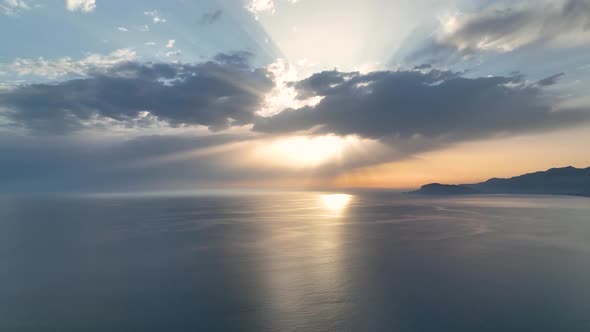 Colorful sunset over the Mediterranean Sea