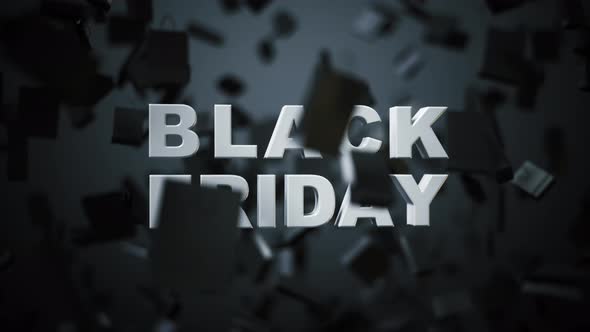 White Text Black Friday On Shopping Bags Background