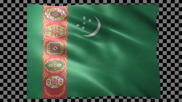 Turkmenistan waving flag looped alt