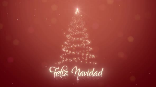 Merry Christmas 2021 Neon Animation Feliz Navidad on Spanish 3d Motion Design for New Year Holidays