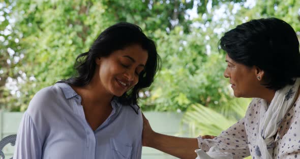 Mother and daughter interacting with each other 4k