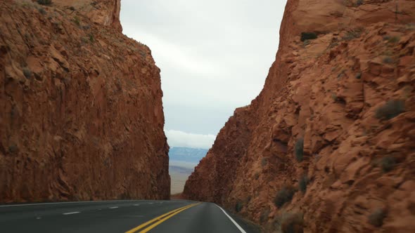 Road Trip to Grand Canyon Arizona USA Driving Auto From Utah