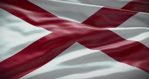 Alabama waving flag 4K looped