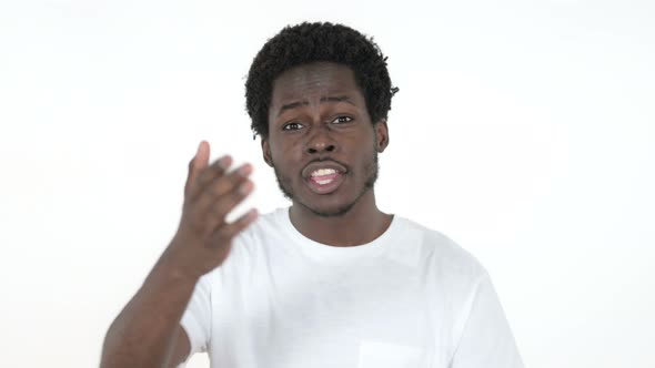 Online Video Chat By African Man, White Background