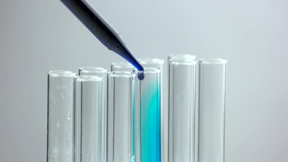 Filling Test Tube Close Up