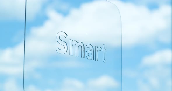 Glass Smart Lettering and Clouds in the Background alt
