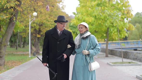 Old man and his wife spend time in retirement