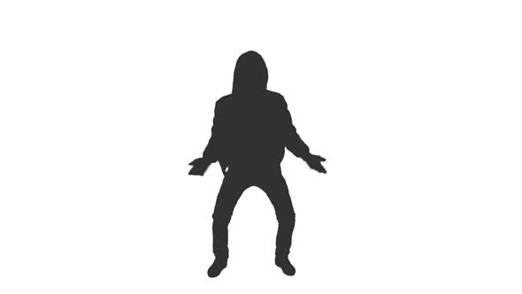 Silhouette of Young Hooded Man Pancing Psycho Dance alt