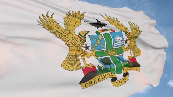 Eagle and shield flag of the Republic of Ghana.