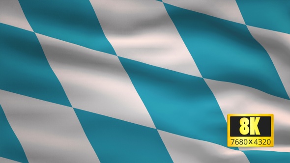 8K German State Flag Bavaria (Lozengy)