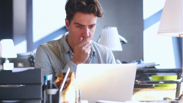 Shocked Man at Work, Amazed by Surprise