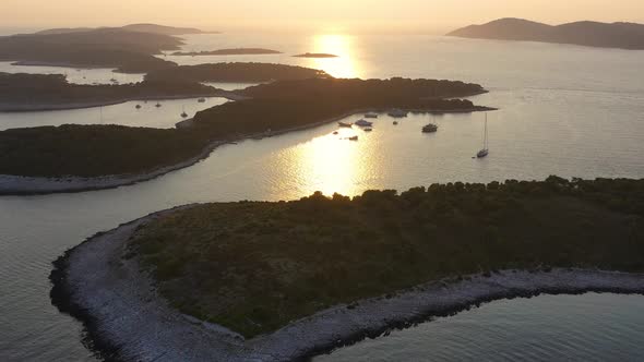 Makarska riviera, Croatia. Aerial view on the town and sea.