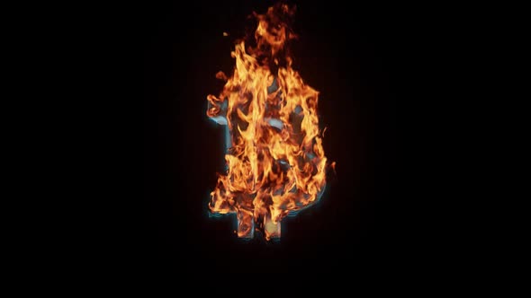 Fire Bitcoin Logo On Alpha alt