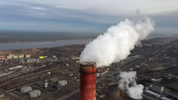 Smoke From Chimneys, Aerial View