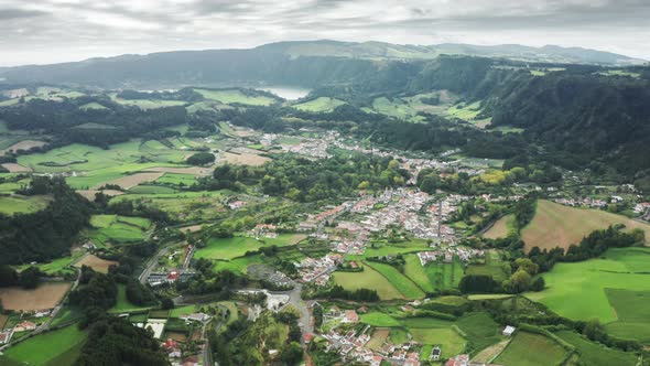 Village of Furnas Nearby Volcanic Complex of Geothermal Springs on Sao Miguel