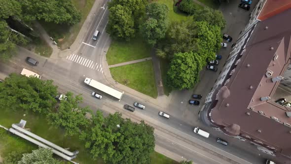 Cargo truck aerial view