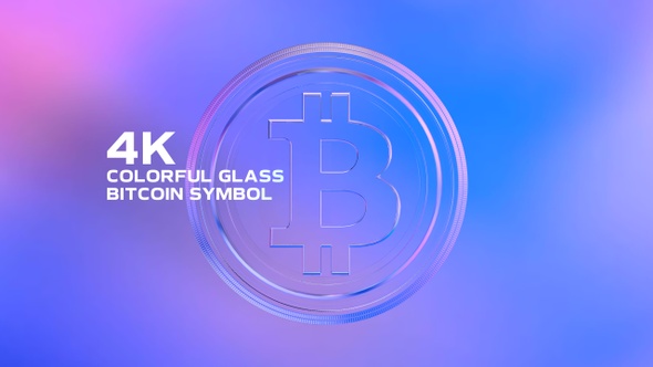 Colorful Glass Bitcoin Symbol