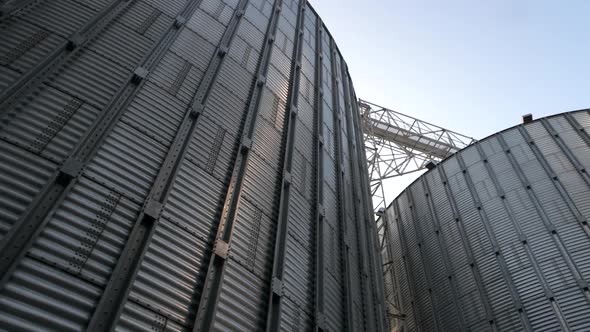 Stainless Steel Grain Bins, Up View.