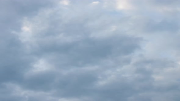 Fluffy White Clouds Moving Fast in Time-lapse. Evening, Cloudy Heaven Background. Timelapse of