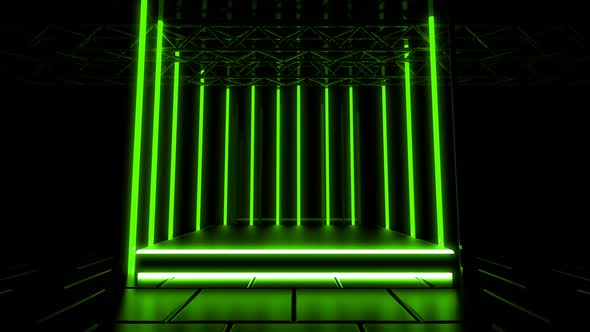 Green Neon Light Stage Background alt
