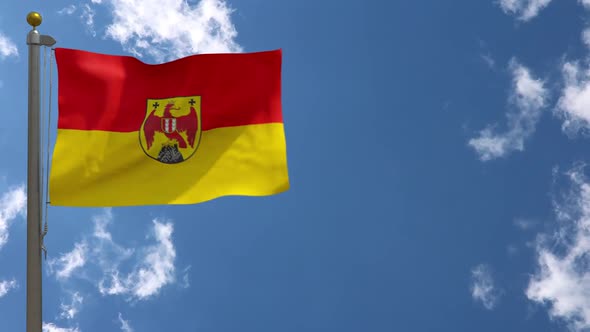 Burgenland Flag (Austria) On Flagpole