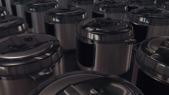 a lot of pressure cookers in a row Hd