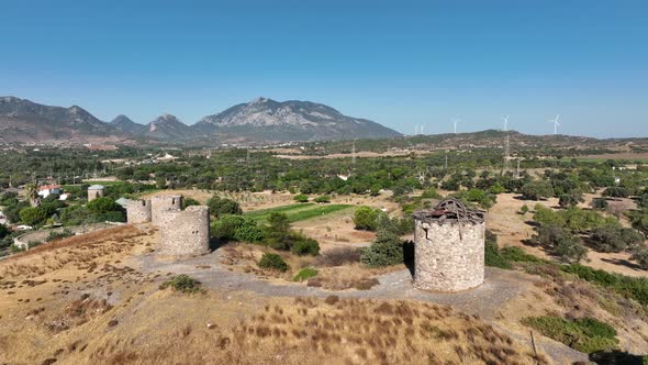 Old Ruined Windmills In Datca