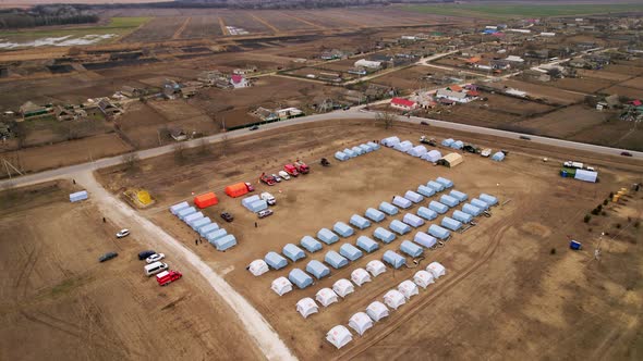 Refugee Camp with Many Shelter and Living Place Refugees From Ukraine