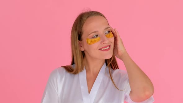 Closeup Shot Of Cute Lady With Mask For The Skin Around The Eyes