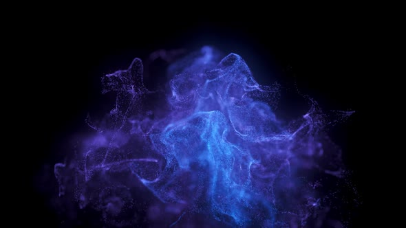 Fluid Purple Blue Particles Slowmotion