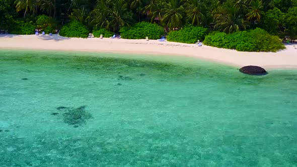 Romantic sky of relaxing tourist beach adventure by blue water