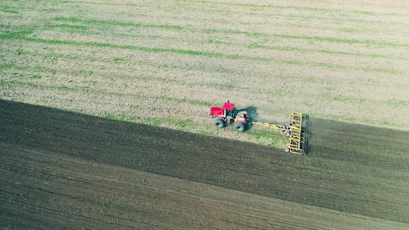 Machine Rides on Field, Sows Seeds