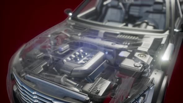 Detailed Car Engine and Other Parts