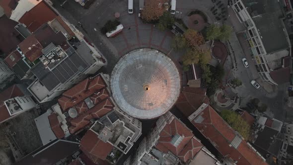 Aerial view on top of Galata Tower. 