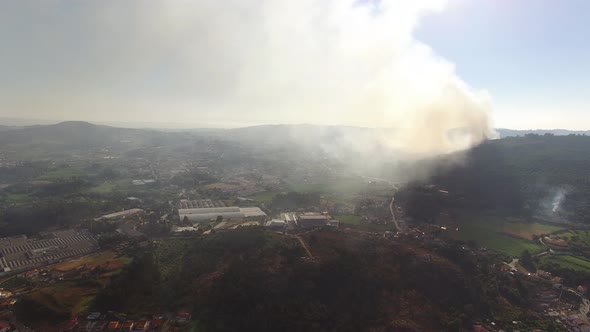 Forest Fire in the Mountains