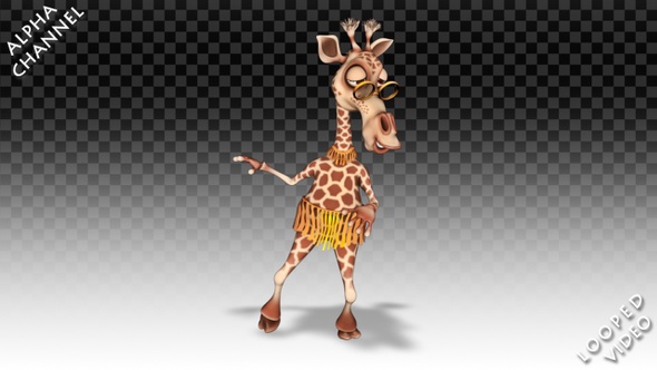 Cartoon Giraffe Rock-n-Roll Dance