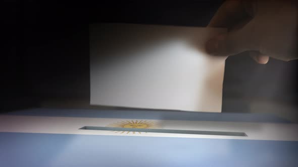 Digital Composite Hand Voting To National Flag OF Argentina