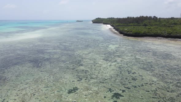 Aerial View of the Ocean Near the Coast of Zanzibar Tanzania