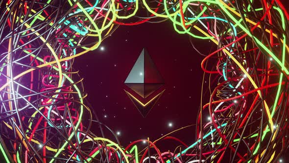 Ethereum Rising In Neon Digital Space 4K