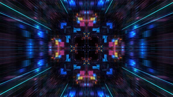Flight cosmic futuristic HUD tunnel seamless VJ loop